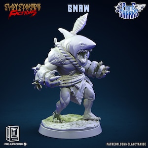 Shark miniature | Gnaw Sharkin | Pirate Sharks | Tabletop Gaming | DnD Miniature | Dungeons and Dragons | pirate miniatures