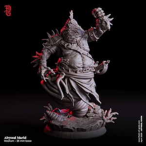 DnD Abyssal Marid Elemental Fiend Miniature Aquatic Nautical Medium Monster | 32mm Scale 25mm | DnD Miniature Dungeons and Dragons 5e