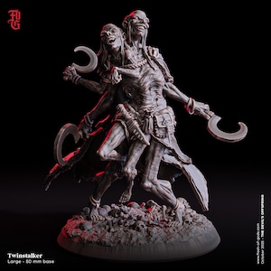 Twinstalker Miniature Large Monstrosity Monster Miniature Abberation Figurine | 32mm Scale 50mm Base | DnD 5e Miniature Dungeons and Dragons