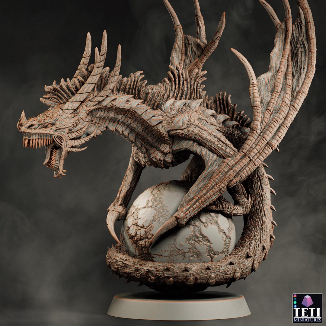 Dragon Eating Wyvern Miniature Large Monstrosity Dragon Statue | Dnd ...