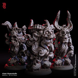 Skull Fiend Monster Miniatures group of 3 Figures Skeleton Undead Figure | 32mm Scale 25mm Base | DnD Miniature Dungeons and Dragons DnD 5e