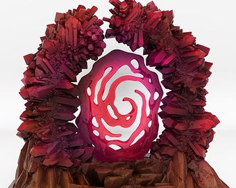 DnD Crystal Portal Miniature Nebular Effect Magic Rock Entrance Dungeon Terrain Prop | 28mm 32mm scale | Dungeons and Dragons, DnD 5e