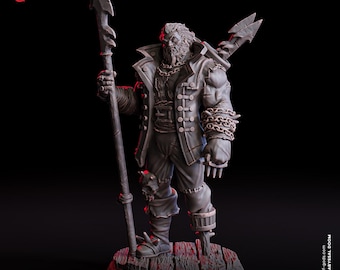 DnD Sea Hunter Miniature Tidehunter Seafarer Pirate Figurine | 32mm 75mm and Bust | DnD Miniature Dungeons and Dragons DnD 5e Nautical