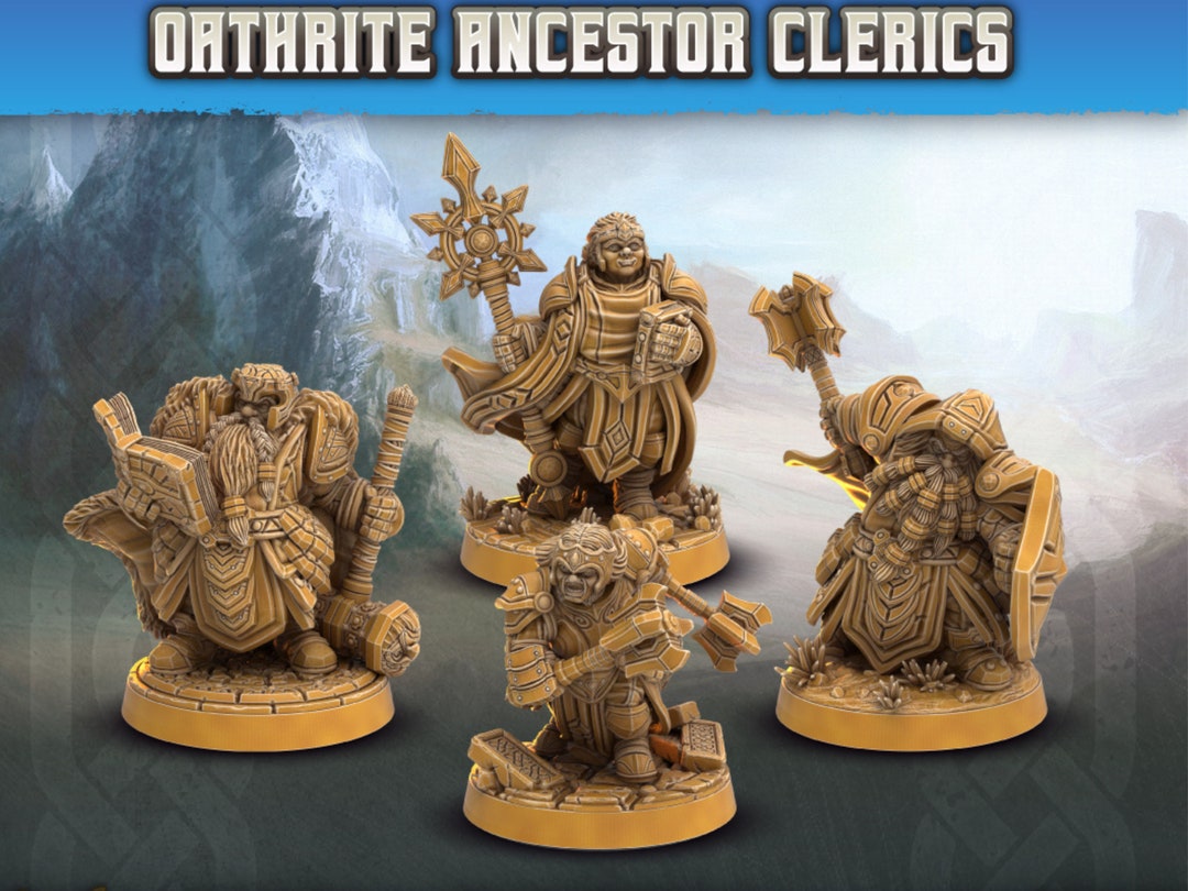 Dwarf Cleric Miniatures Dragon