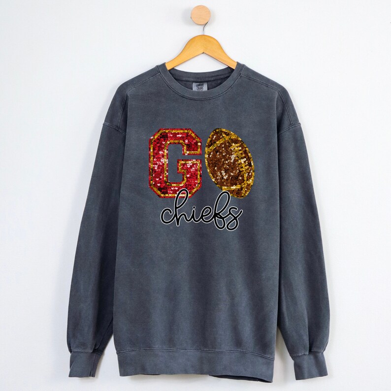 Chiefs Checkered Bow Chenille & Sequin Patch Sweatshirt main image 0