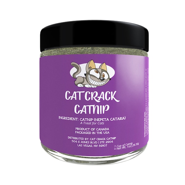 Cat Crack Catnip, 100% Natural Cat Nip Blend That Energizes and Excites Cats, Safe Training Treats Used In Toys, Cat Bed & Cat Tree (1 Cup)