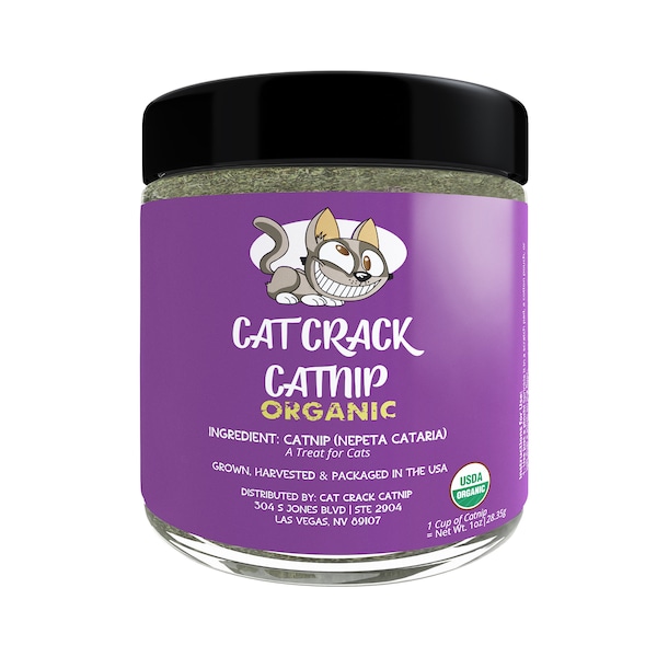 Cat Crack Organic Catnip, 100% Natural Cat Nip Blend That Energizes and Excites Cats, Safe Training Treats Used In Toys, Cat Bed & Cat Tree