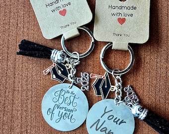 Graduation Keychain Gift - "She Believed She Could So She Did" Inspirational Keepsake