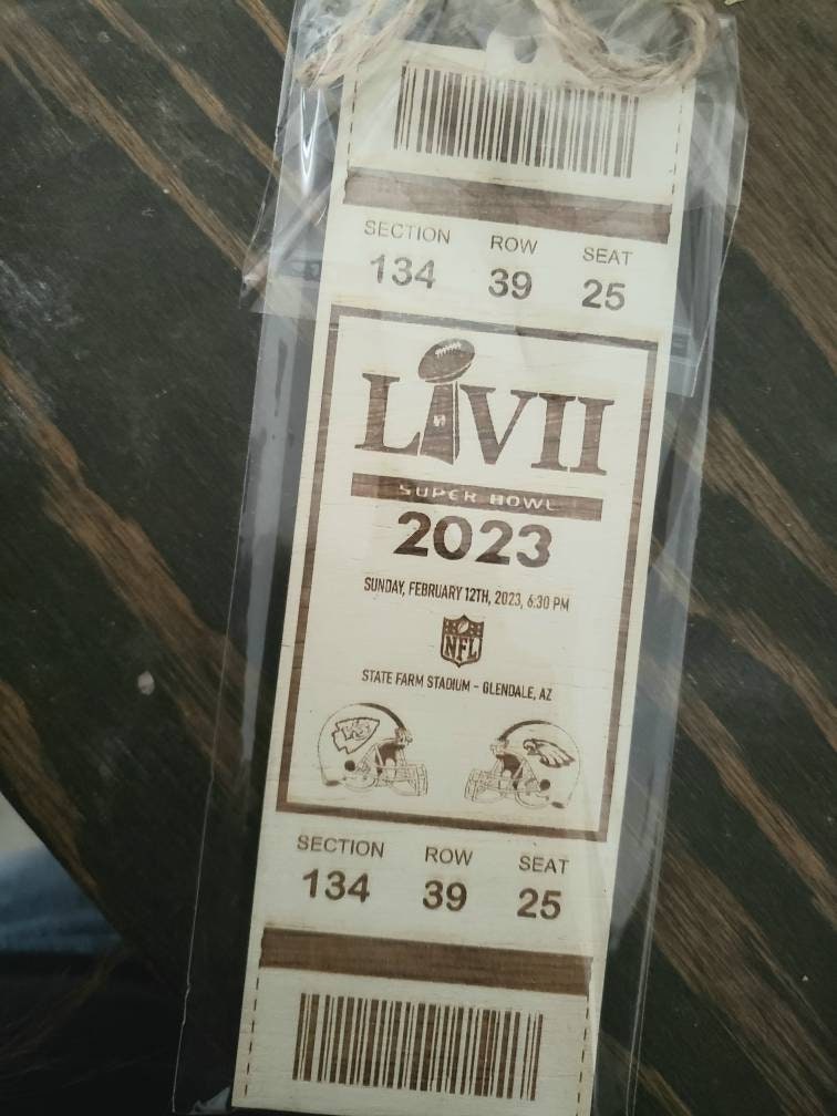 Superbowl LVII 2023 Ticket Ornament 