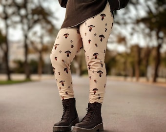 Woodland Mushroom Pants | Comfy Cottagecore, Forestcore, Goblincore, 70s Retro | small - plus size joggers