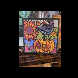 Diy Paint Kits,Paint and Sip Party,Wood Barn Quilt,Craft Kit,Fall Crafts,Paint at Home,Unique Gift,Raven,Pumpkin Decor,Girls night Out,Fall
