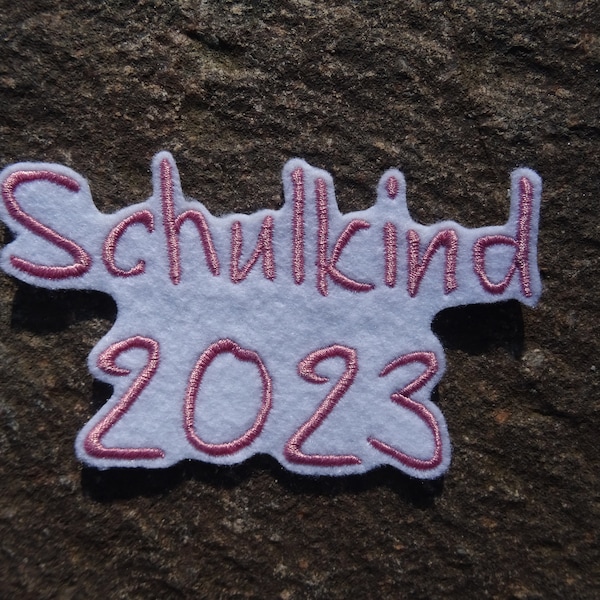 Applikation Schulkind 2023, 58 Farben, zum Aufnähen oder Aufbügeln