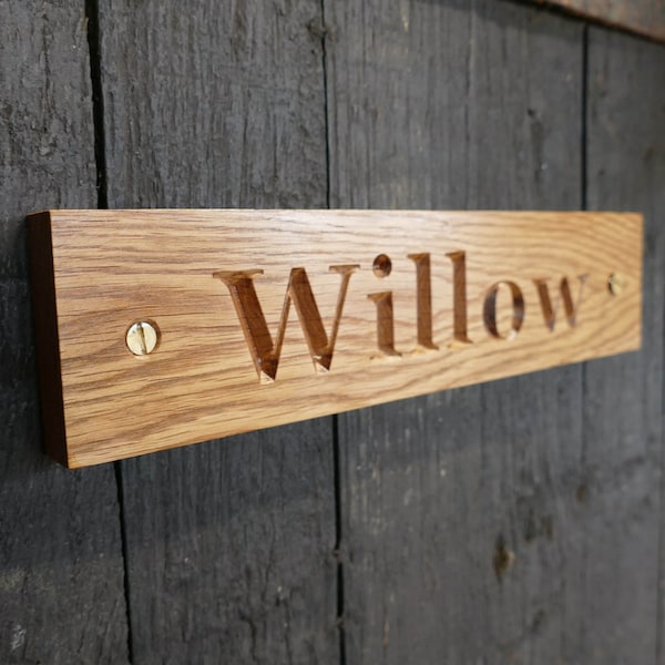 Personalised Stable Sign - Custom Engraved Solid Oak