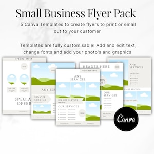 Small Business Flyers Pack, Marketing Flyer, Canva Template, Small Business Resources, Flyer Pack, Flyer Template, Business Template