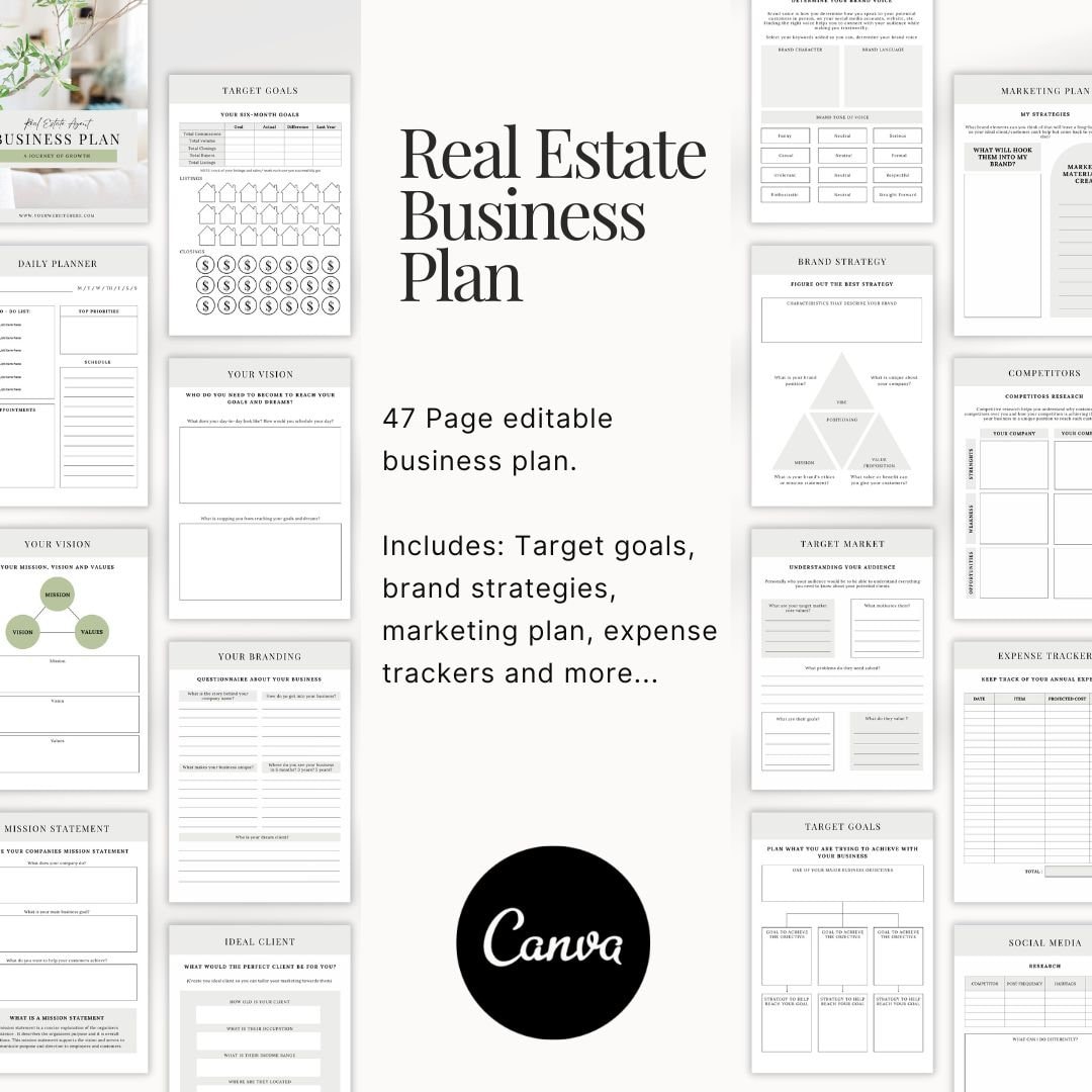 realtor-business-plan-real-estate-business-plan-template-realtor-business-startup-business-real-estate-template-marketing-plan-etsy