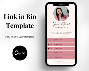 Instagram Landing Page | Tiktok Bio Link Page | Instagram Link In Bio Templates Canva | Instagram Links Page | Customisable Landing Page