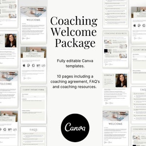 Modelo de pacote de boas-vindas de coaching, modelo de coaching de vida, coaching de negócios, ferramentas de coaching, pacote de coaching, contrato de coaching