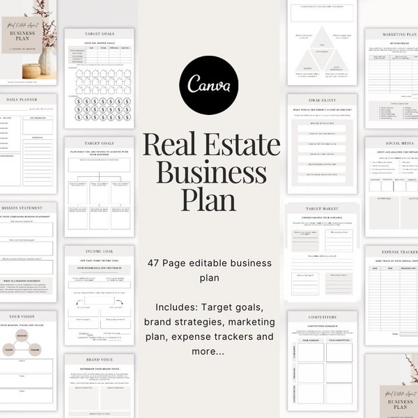 Realtor Business Plan | Real Estate Business Plan Template | Realtor Business | Startup Business | Real Estate Template | Marketing Plan