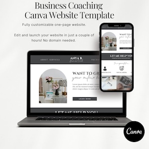 Business Coach Websitesjabloon, Canva websitesjabloon, Landingspagina, Small Business Website, Coachingwebsite
