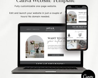 Business Coach Website Template, Canva website template, Landing page, Small Business Website, Coaching website