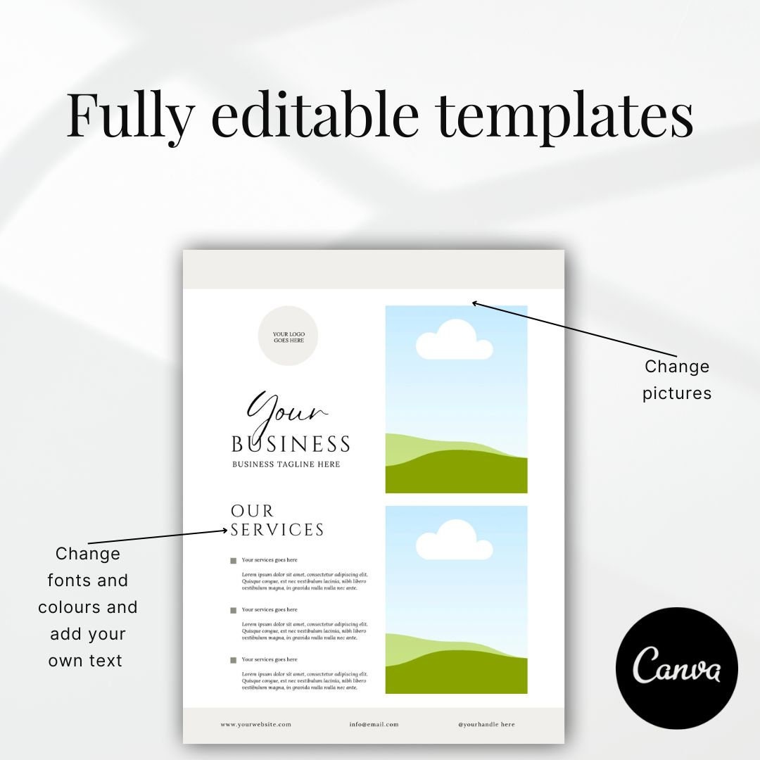Small Business Flyers Pack Vol. 2, Marketing Flyer, Canva Template ...