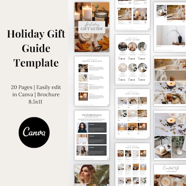 Editable Gift Guide Template | Holiday Gift Guide | Neutral Liketoknowit Collage | Lead Magnet | Ltk Template | Line Sheet Canva | Gift Idea