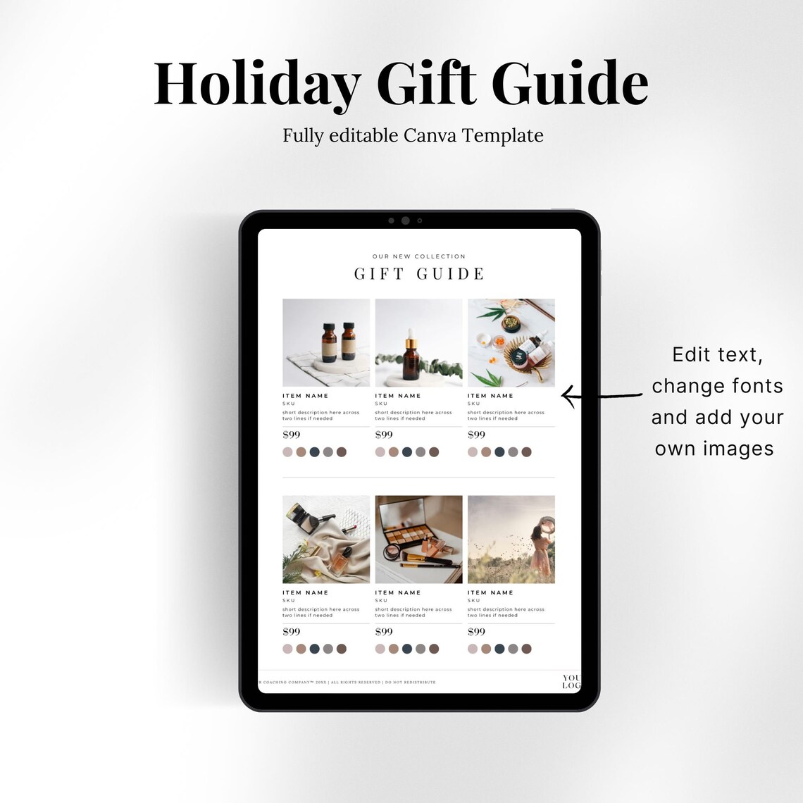 Editable Gift Guide Template Holiday Gift Guide Neutral Liketoknowit