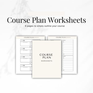 Course plan worksheets, Course creation, Course creator, Lesson plan, Action plan, Course worksheets, done for you, Course workbook
