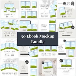 50 Ebook Mockup | Promotional Posts | Ebook Template | Magazine Mockup | Ebook Mockup Canva | Book Mockup | Digital Product Mockup | Canva