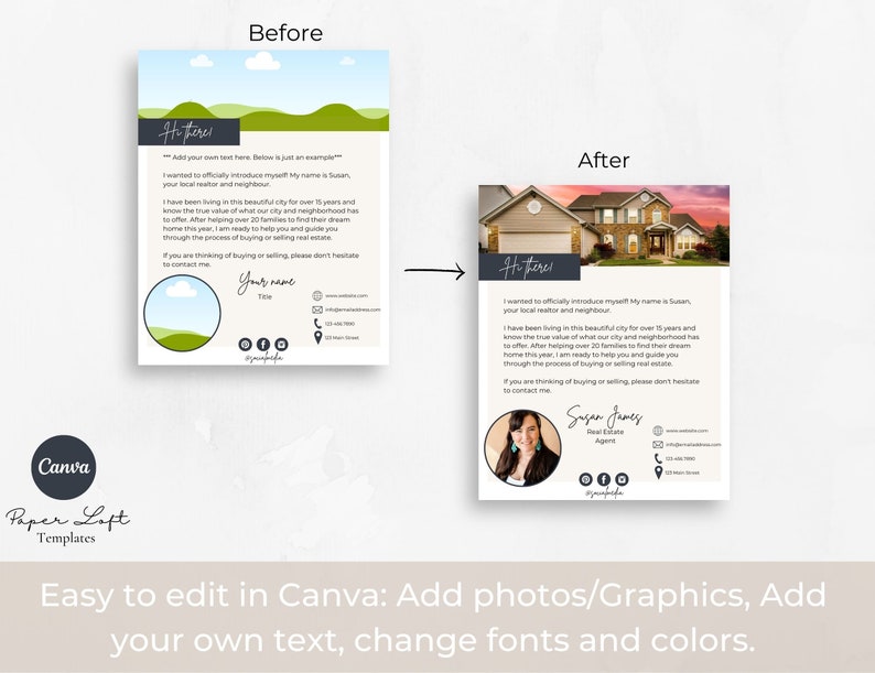 Real Estate Introduction Letter Real Estate Flyer Canva Etsy