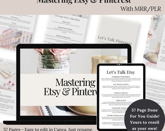 Etsy & Pinterest Marketing Ebook: MRR PLR Canva Template