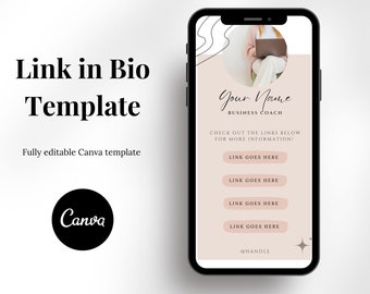 Instagram Landing Page | Tiktok Bio Link Page | Instagram Link In Bio Templates Canva | Instagram Links Page | Customisable Landing Page