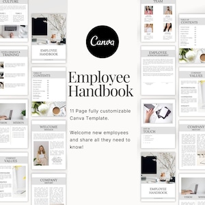 Employee handbook, New employee, Welcome to the team, Onboarding template, New hire template, Ebook template, New hire package, editable