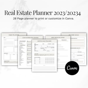 Editable Real Estate Marketing | Realtor Digital Planner | Ultimate Real Estate Agent Planner Printable | 2024 Planner | Realtor Guide