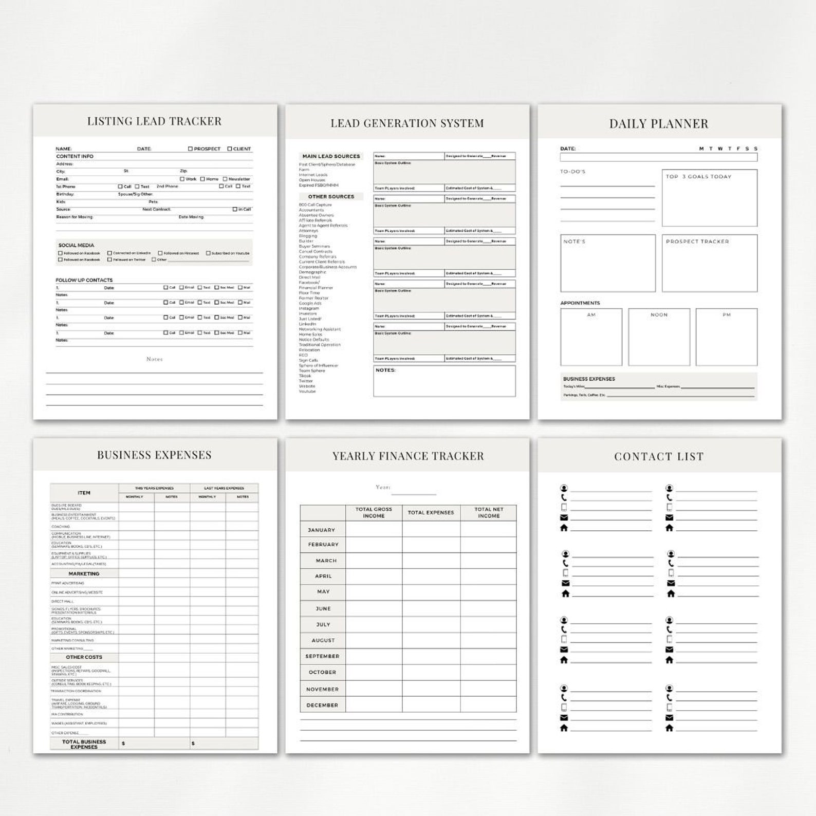 Editable Real Estate Marketing | Realtor Digital Planner | Ultimate Real Estate Agent Planner ...