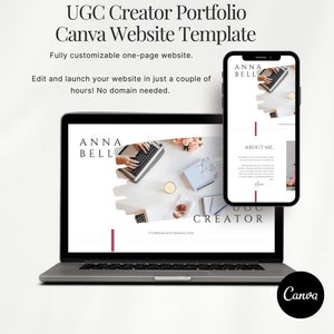 UGC Portfolio Template, Canva website template, Neutral Portfolio, Landing page, Content Creator, Influencer website, Portfolio template