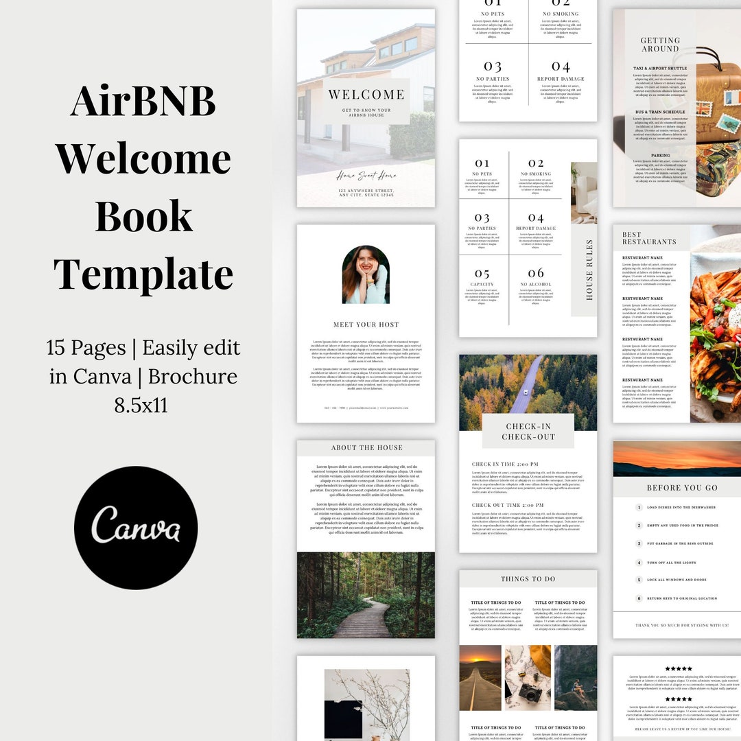Airbnb Welcome Book Template | Airbnb House Manual Template | Canva ...