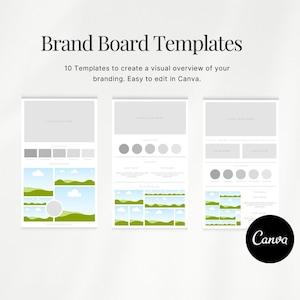 Brand Board Template, Branding Kits, Mood Board, Logo Branding, Canva Template, Brand Kit, Style Boards