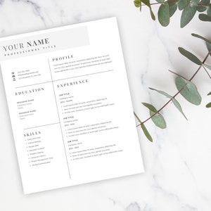 Editable Resume Template | Professional Modern Resume Template | Creative Resume | Canva Resume Template | CV Template | Simple Resume