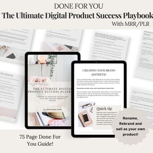 Digital Marketing Playbook: Resell Rights Canva Template (75 Page)