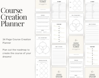 PDF Course planner, Course creation, Online Course, Course Creator, Content Creation, Course creator planner, digital planner
