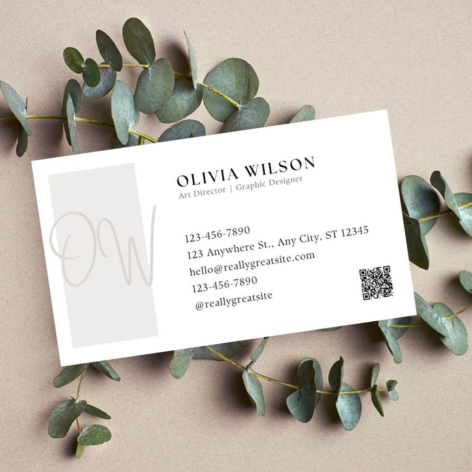 Editable Business Card Template QR Code | DIY Calling Card | Canva ...