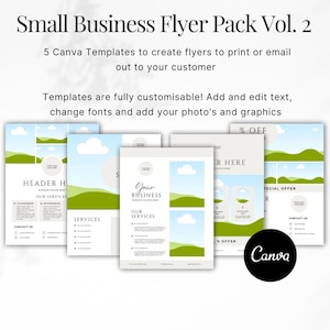Small Business Flyers Pack Vol. 2, Marketing Flyer, Canva Template, Small Business Resources, Flyer Pack, Flyer Template, Business Template