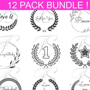 Printable Design - T551- 12 PACK BUNDLE - Lauriers-Laurels - Fashionpowerdesign Art Bundle 300 DPI - Svg Compatible Cricut