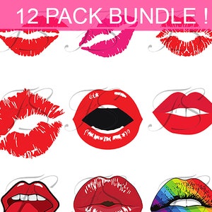 Printable Design - T535 - 12 PACK BUNDLE - Bouches Lips  Fashionpowerdesign Art Bundle - Svg compatible Cricut