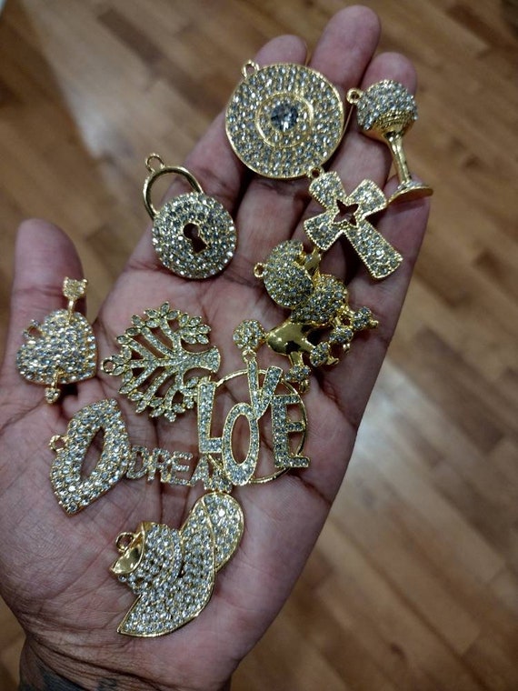 Rhinestone Charms bling Charms shoe Charms phone Case Charms gold