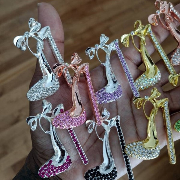 High heel charms, stiletto charms,jumbo heel charms,large high heel charms,shoe charms,heel rhinestone charm,charm bracelets,charm vendor