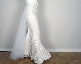 long lace skirt "Julia", skirt for a two-piece wedding dress
