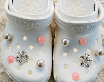 Flower pearl jibes Shoe Charms (5 piece set)