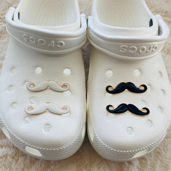 Mustache black or white (Metal) Shoe Charm